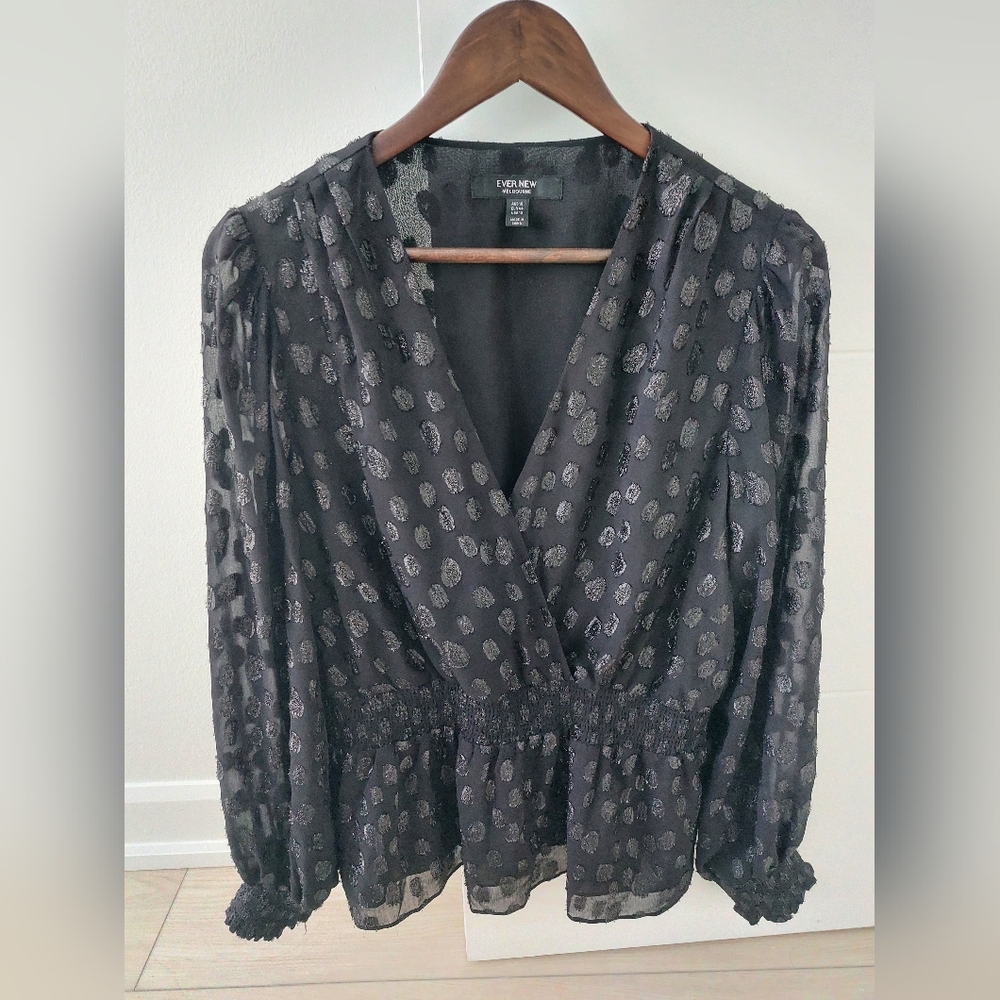 Ever New Black and Silver Blouse with Elegant Design